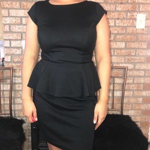 Black peplum dress